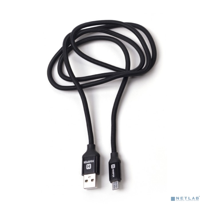 Harper USB - microUSB, BRCH-310 BLACK(1м, способны заряжать устройства до 2х ампер)
