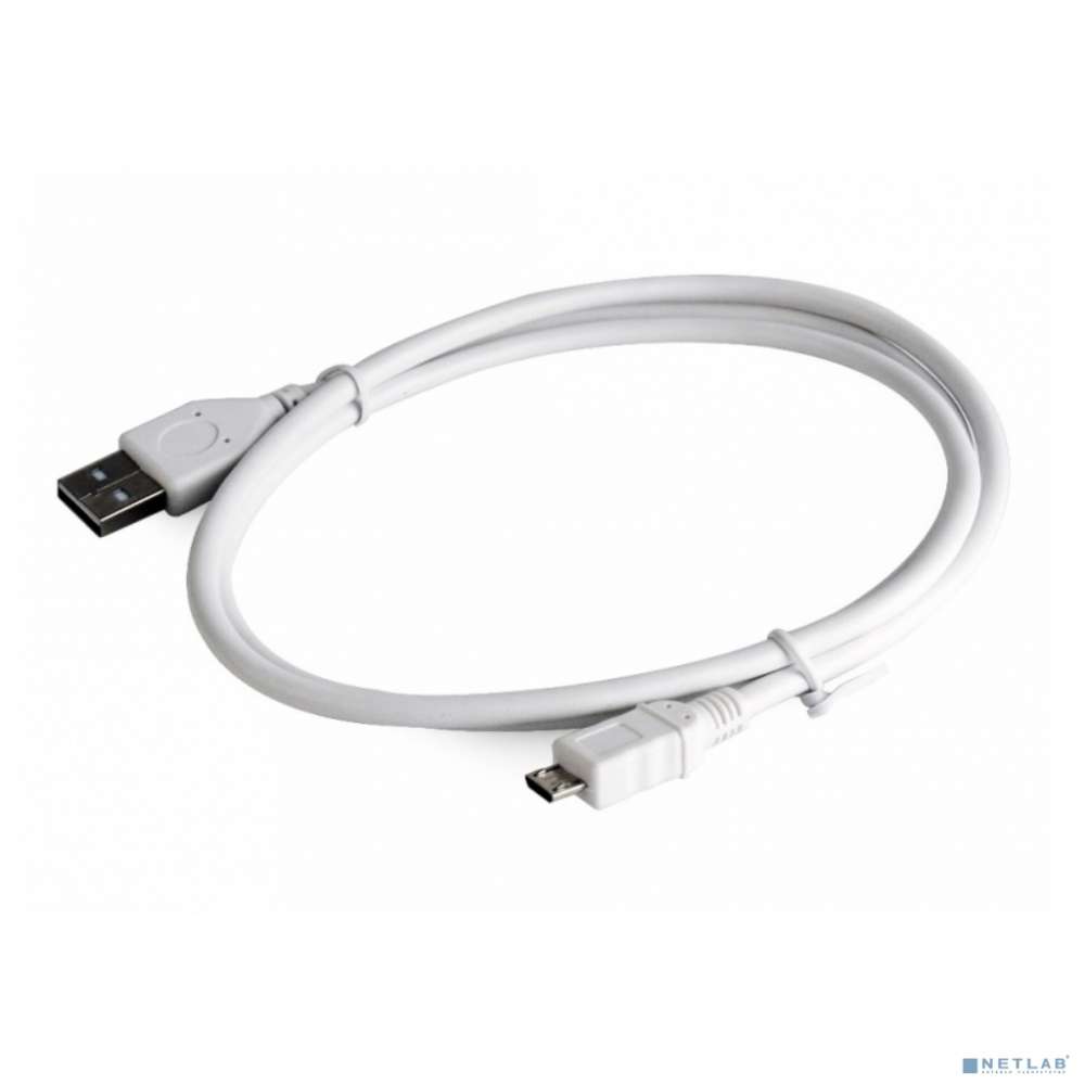 Gembird/Cablexpert CCP-mUSB2-AMBM-W-0.5M Кабель USB 2.0 Pro , AM/microBM 5P, 0.5м, экран, белый, пакет 