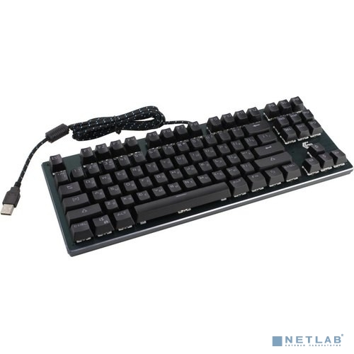 Клавиатура механическая Gembird KB-G540L {USB, черн, переключатели Outemu Blue, 87 клавиши, подсветка Rainbow 9 режимов, FN, кабель тканевый 1.8м}
