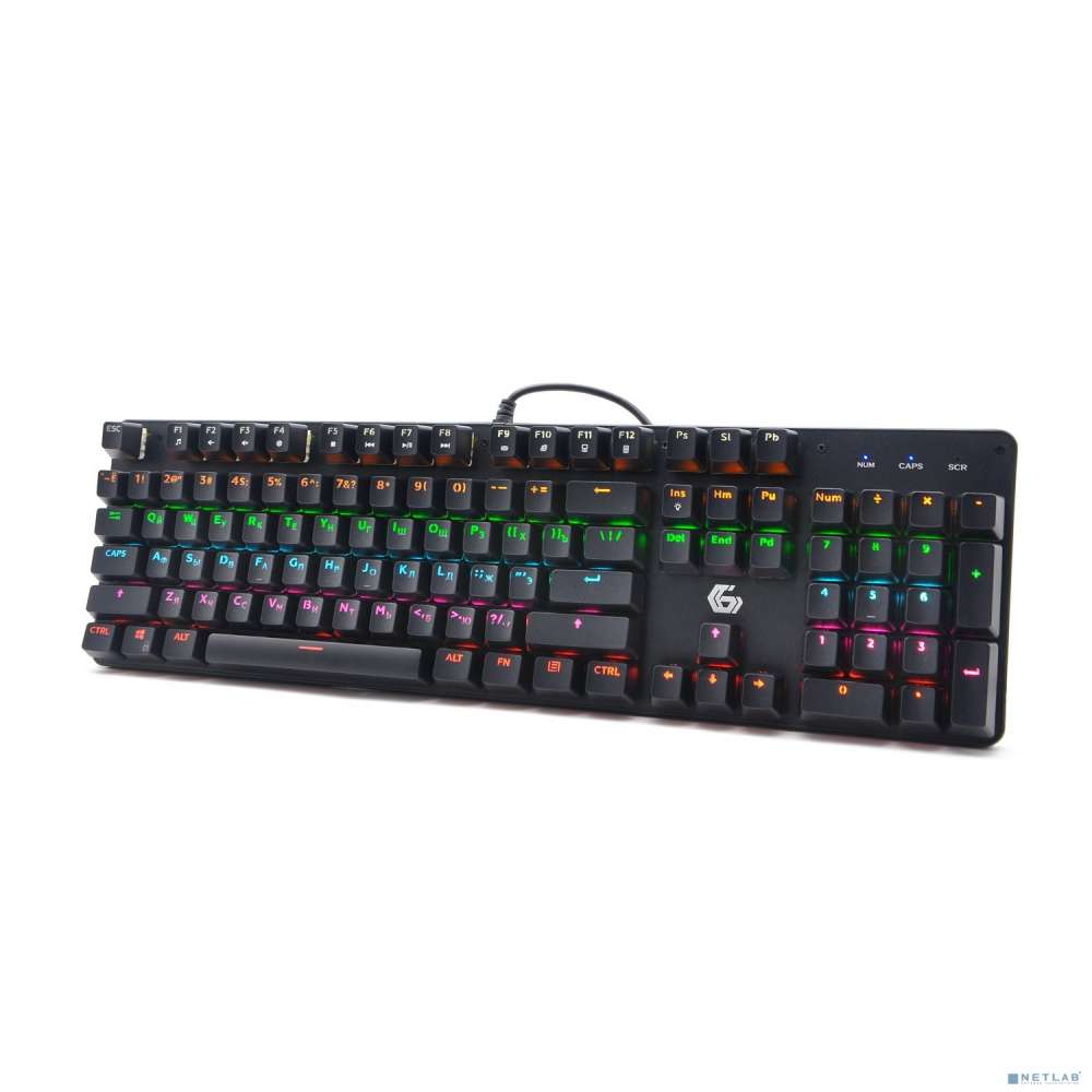 Клавиатура механическая Gembird KB-G530L {USB, чёрн, Outemu Blue, 104 кл., Rainbow, 9 реж., 1,5м}