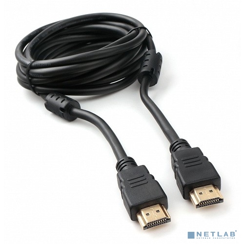 Кабель HDMI Cablexpert CCF2-HDMI4-10, 3м, v2.0, 19M/19M, черный, позол.разъемы, экран, 2 ферр кольца, пакет