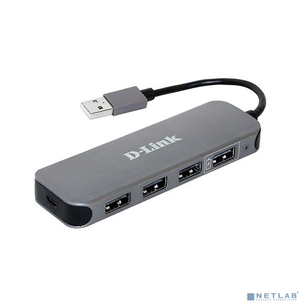 D-Link DUB-H4/E1A Компактный концентратор с 4 портами USB 2.0