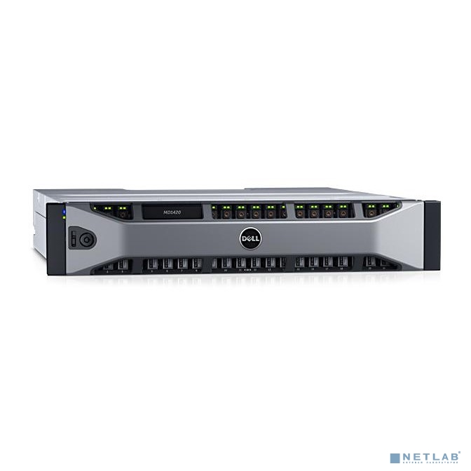 Dell Storage MD1420 SAS 24xSFF Dual EMM/2x1.2TB 10k/ UpTo24SFF/ 2x600W RPS/ 2xCable SAS HD-Mini 2m/ Bezel/ Static ReadyRails II/ 3YPSNBD (210-ADBP)