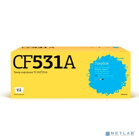 T2 CF531A Картридж (TC-HCF531A) для HP Color LaserJet Pro M154a/M154nw/M180n/M181fw (900 стр.) голубой, с чипом