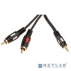 Rexant (17-4232) Шнур 3.5 Stereo Plug - 2RCA Plug  1.5М  (GOLD) 