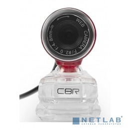CBR CW 830M Red, Веб-камера с матрицей 0,3 МП, разрешение видео 640х480, USB 2.0, встроенный микрофон, ручная фокусировка, крепление на мониторе, длина кабеля 1,4 м, цвет красный