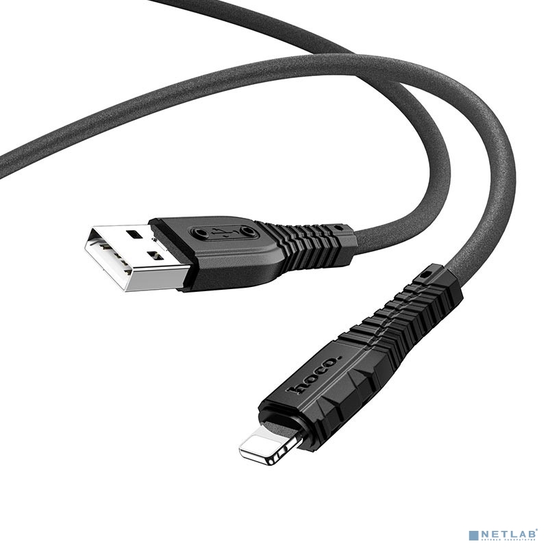 HOCO HC-55810 X67/ USB кабель Lightning/ 1m/ 2.4A/ Силикон/ Black