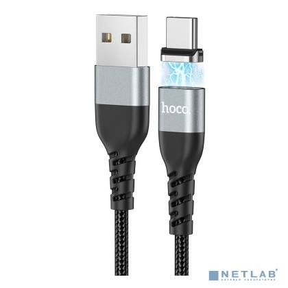 HOCO HC-42209 U96/ USB кабель Type-C/ Магнитный: данные + зарядка/ 1.2m/ 2.4A/ Нейлон/ Black