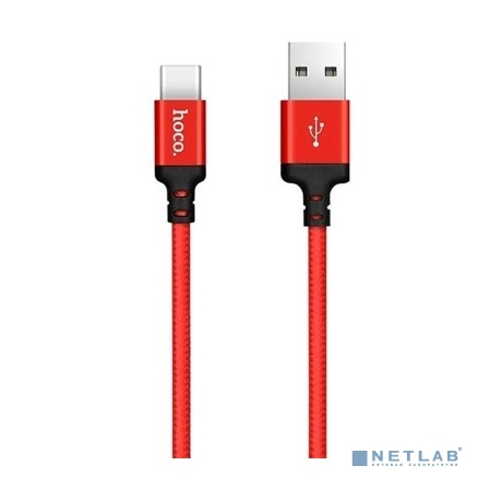 HOCO HC-62875 X14/ USB кабель Type-C/ 1m/ 2A/ Нейлон/ Red&Black