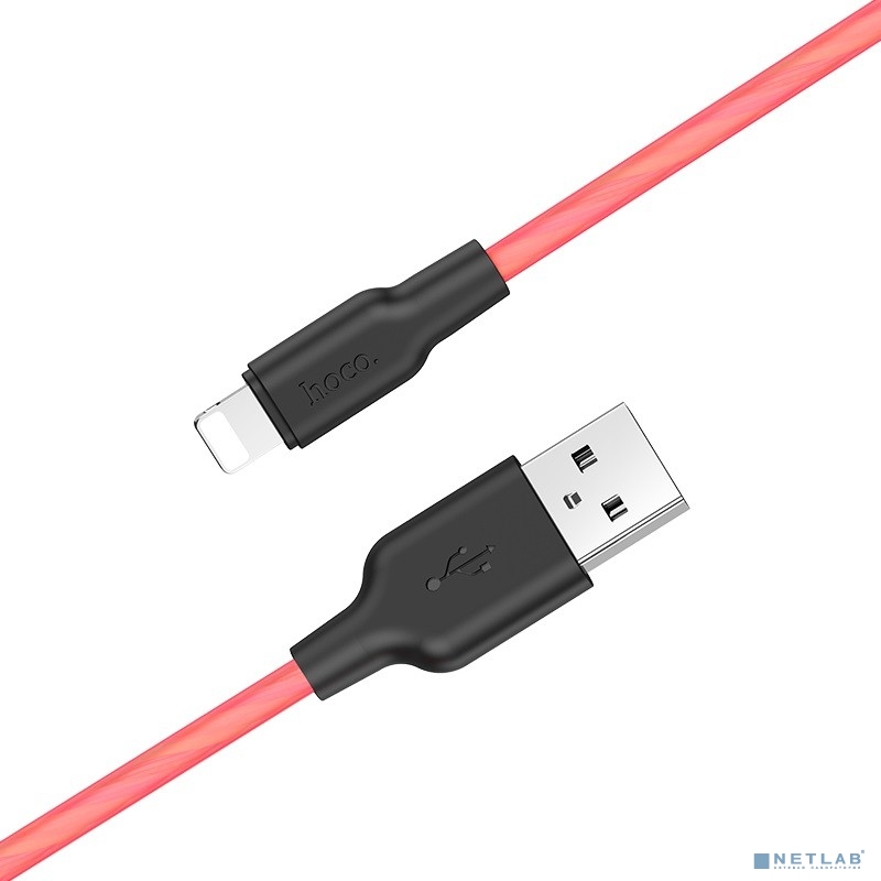 HOCO HC-71372 X21/ USB кабель Lightning/ 1m/ 2A/ Силикон/ Black&Red