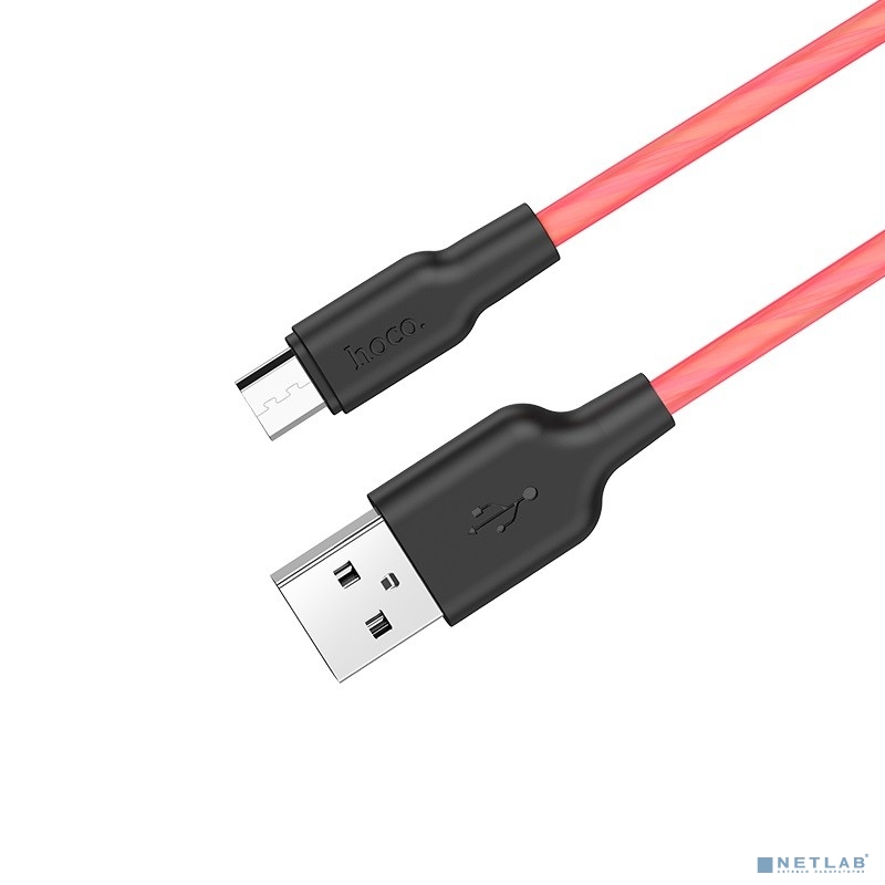 HOCO HC-71396 X21/ USB кабель Micro/ 1m/ 2A/ Силикон/ Black&Red