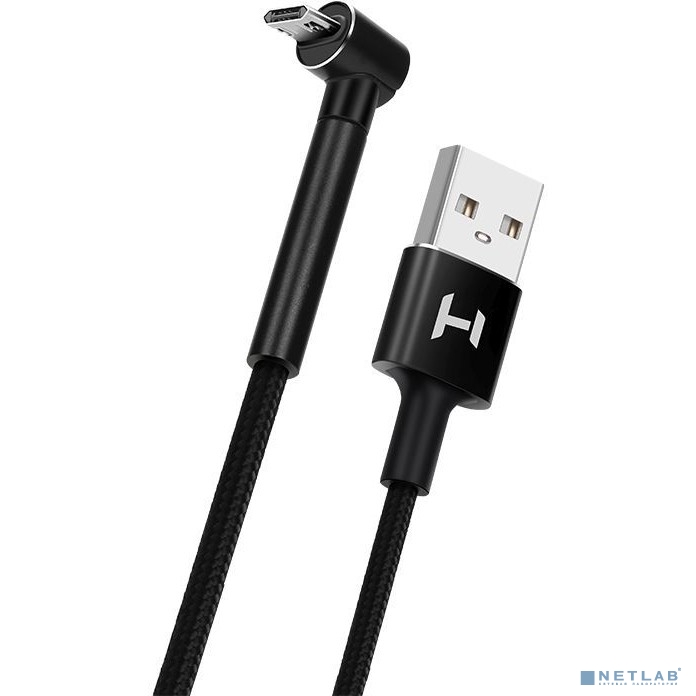 Harper USB A - Угловой Micro USB, STCH-390 Black (Кабель (Текстиль) для зарядки и синхронизации, 2A, Быстрая зарядка)