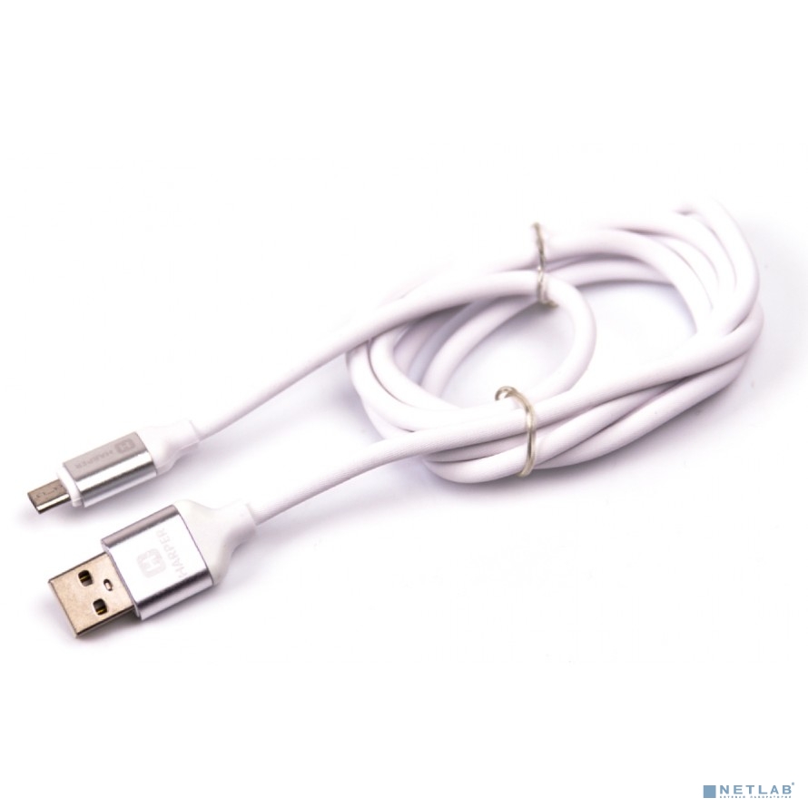 Harper Силиконовый Кабель для зарядки и синхронизации USB - microUSB, SCH-330 white (1м, способны заряжать устройства до 2х ампер)