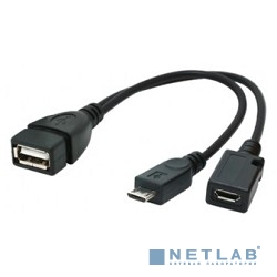 Cablexpert Кабель USB 2.0 OTG USBAF/MicroBM, 0.15м, с доп питанием, пакет (A-OTG-AFBM-04)