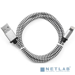 Gembird Кабель USB 2.0 Cablexpert CC-ApUSB2sr1m, AM/Lightning 8P, 1м, нейлоновая оплетка, алюминиевые разъемы, серебристый, пакет