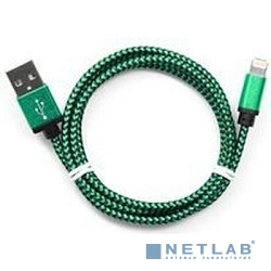 Gembird Кабель USB 2.0 Cablexpert CC-ApUSB2gn1m, AM/Lightning 8P, 1м, нейлоновая оплетка, алюминиевые разъемы, зеленый, пакет
