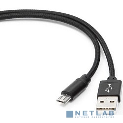 Gembird Кабель USB 2.0 Cablexpert CC-mUSB2bk1m, AM/microBM 5P, 1м, нейлоновая оплетка, алюминиевые разъемы, черный, пакет