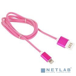 Gembird Кабель USB 2.0 Cablexpert CCB-ApUSBr1m, AM/Lightning 8P, 1м, армированная оплетка, разъемы розовый металлик, блистер