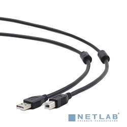 Gembird/Cablexpert CCF2-USB2-AMBM-10 USB 2.0 Pro Кабель  , AM/BM, 3м, экран, 2феррит.кольца, черный, пакет