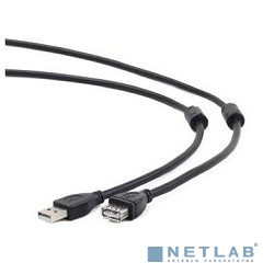 Gembird/Cablexpert CCF2-USB2-AMAF-15 USB 2.0  Pro Кабель , AM/AF, 4.5м, экран, 2феррит.кольца, черный, пакет