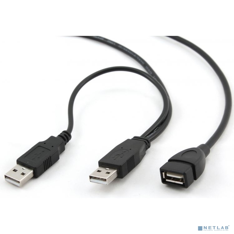 Cablexpert Кабель удлинитель USB2.0 Pro 2xAM/AF, 1.8м, экран, черный, пакет (CCP-USB22-AMAF-6)