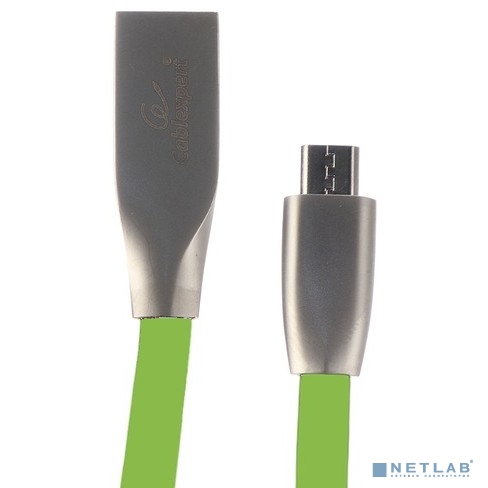 Cablexpert Кабель USB 2.0 CC-G-mUSB01Gn-1M AM/microB, серия Gold, длина 1м, зеленый, блистер