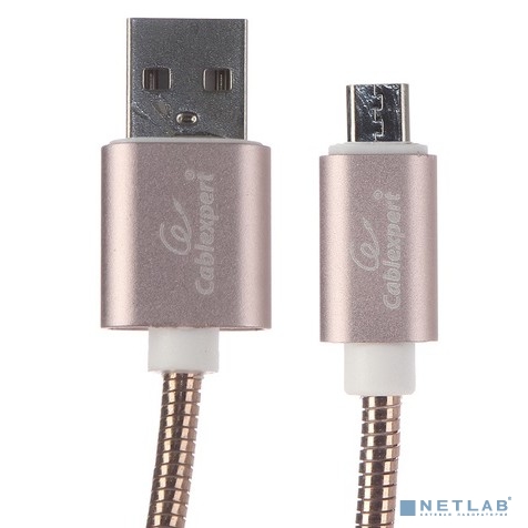 Cablexpert Кабель USB 2.0 CC-G-mUSB02Cu-1M AM/microB, серия Gold, длина 1м, золото, блистер