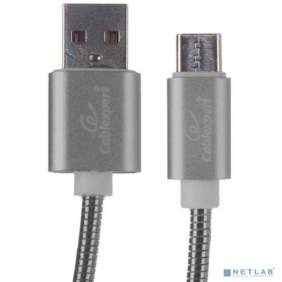 Cablexpert Кабель USB 2.0 CC-G-USBC02Gy-1.8M AM/Type-C, серия Gold, длина 1.8м, титан, блистер