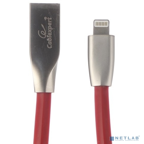 Cablexpert Кабель для Apple CC-G-APUSB01R-1M, AM/Lightning, серия Gold, длина 1м, красный, блистер
