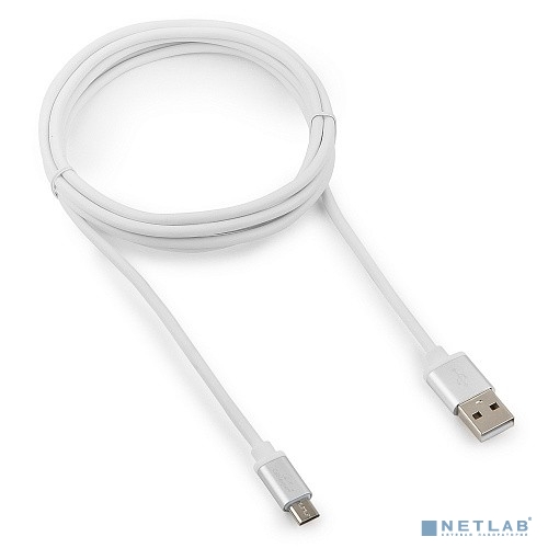 Cablexpert Кабель USB 2.0 CC-S-mUSB01W-1.8M, AM/microB, серия Silver, длина 1.8м, белый, блистер