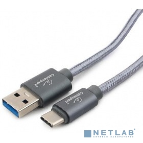 Cablexpert Кабель USB 3.0 CC-P-USBC03Gy-1.8M AM/Type-C, серия Platinum, длина 1.8м, титан, блистер	