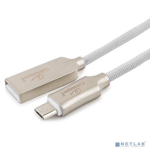 Cablexpert Кабель USB 2.0 CC-P-mUSB02W-1.8M AM/microB, серия Platinum, длина 1.8м, белый, блистер	
