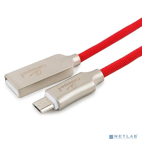 Cablexpert Кабель USB 2.0 CC-P-mUSB02R-1M AM/microB, серия Platinum, длина 1м, красный, блистер	