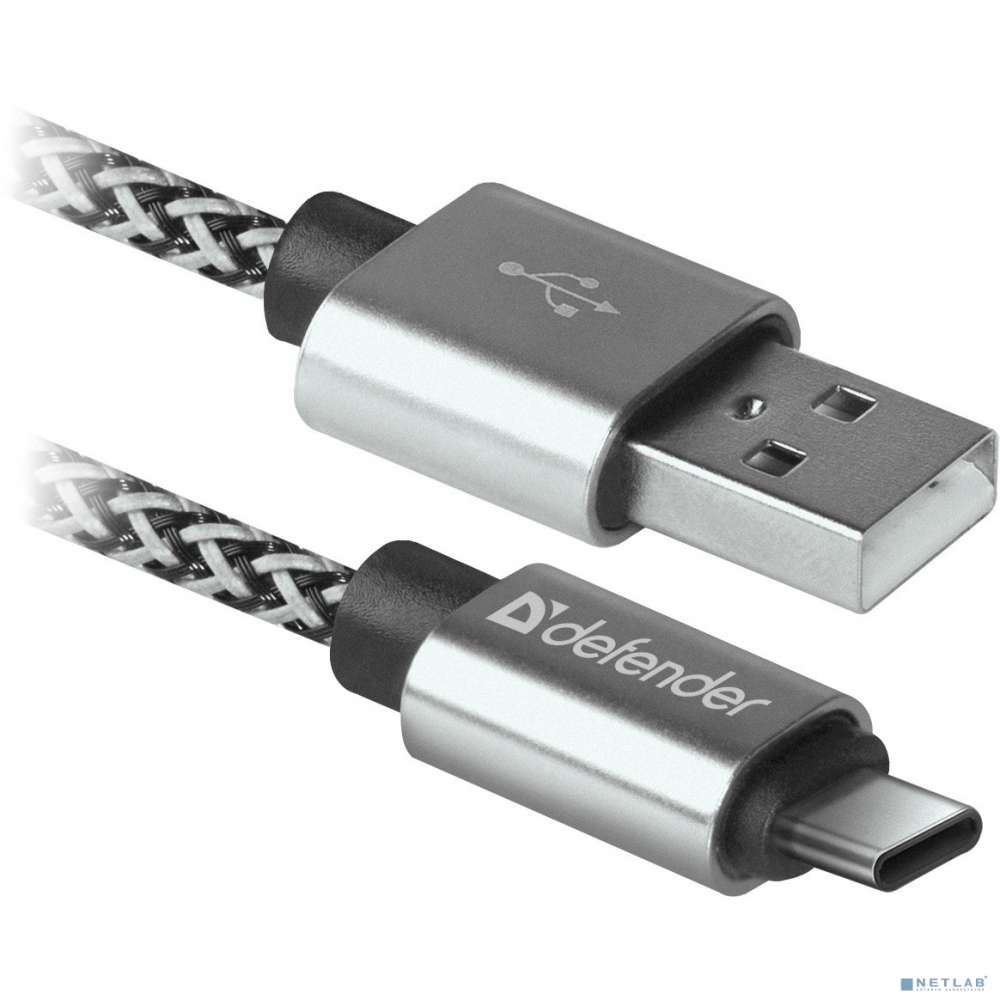 Defender USB кабель USB09-03T PRO USB2.0 Белый, AM-Type-C, 1m, 2.1A (87815)