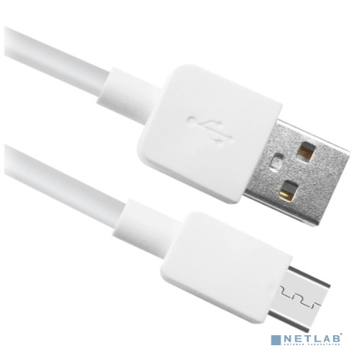Defender USB кабель USB08-01M AM-microBM, белый, 1m, пакет (87497)