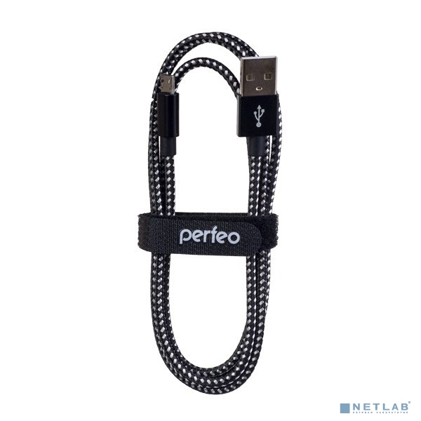 PERFEO Кабель USB2.0 A вилка - Micro USB вилка, черно-белый, длина 3 м. (U4802)
