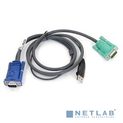 ATEN 2L-5201U Кабель KVM  USB(тип А Male)+HDB15(Male) <->  SPHD15(Male) 1,2м., черный.