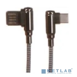 LDNIO LD_B4622 LS421/ USB кабель Type-C/ 1m/ 2.4A/ медь: 86 жил/ Угловой коннектор/ Нейлоновая оплетка/ Gray