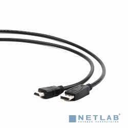 Кабель DisplayPort-HDMI Gembird/Cablexpert  1м, 20M/19M, черный, экран, пакет(CC-DP-HDMI-1M)