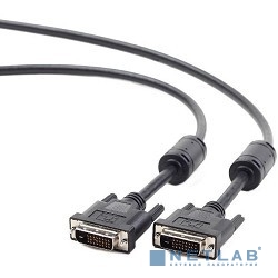 Кабель DVI-D dual link Gembird/Cablexpert , 25M/25M, 4.5м, черный, экран, феррит.кольца, пакет (CC-DVI2-BK-15)