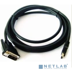 Кабель HDMI-DVI Cablexpert, 1.8м, 19M/19M, single link, черный, позол.разъемы, экран [CC-HDMI-DVI-6]