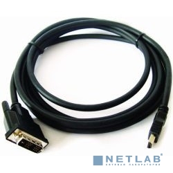Кабель HDMI-DVI Gembird, 3.0м, 19M/19M, single link, черный, позол.разъемы, экран [CC-HDMI-DVI-10]