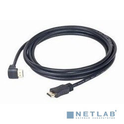 Кабель HDMI Gembird, 1.8м, v1.4, 19M/19M, угл. раз.,черный, позол.раз., экран, пакет [CC-HDMI490-6]