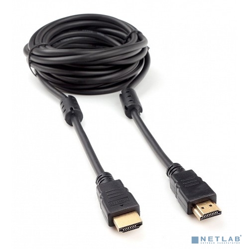 Кабель HDMI Cablexpert CCF2-HDMI4-15, 4,5м, v2.0, 19M/19M, черный, позол.разъемы, экран, 2 ферр кольца, пакет