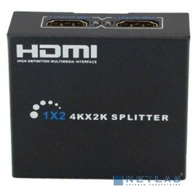 ORIENT HDMI 4K Splitter HSP0102HN, 1->2, HDMI 1.4/3D, UHDTV 4K(3840x2160)/HDTV1080p/1080i/720p, HDCP1.2, внешний БП-зарядник 1xUSB 5В/1A, метал.корпус"