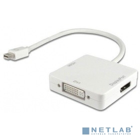 ORIENT Кабель-адаптер C305, Mini DisplayPort M -> HDMI/ DVI-I/ DisplayPort, длина 0.2 метра, белый (30305)