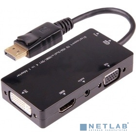 ORIENT Кабель-адаптер C311, DisplayPort M -> HDMI/ DVI-I/ VGA+Audio, длина 0.2 метра, черный (30571)