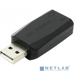 ORIENT Адаптер AU-01N, USB to Audio, 2 x jack 3.5 mm для подключения гарнитуры к порту USB, черный