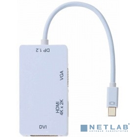 ORIENT Кабель-адаптер C320 4Kx2K Mini DP1.2 M -> HDMI / DVI/ VGA, длина 0.2 метра, белый (30982)