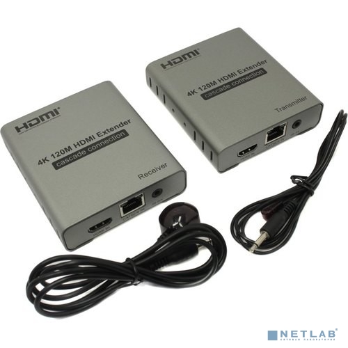 ORIENT VE048, HDMI 4K extender (Tx+Rx), активный удлинитель до 120 м по одной витой паре, HDMI 1.4b, 4K@30Hz/ 1080p@60Hz/3D, HDCP, передача ИК сигнала управления (датчики IR-TX/Rx в комплекте) (30932)